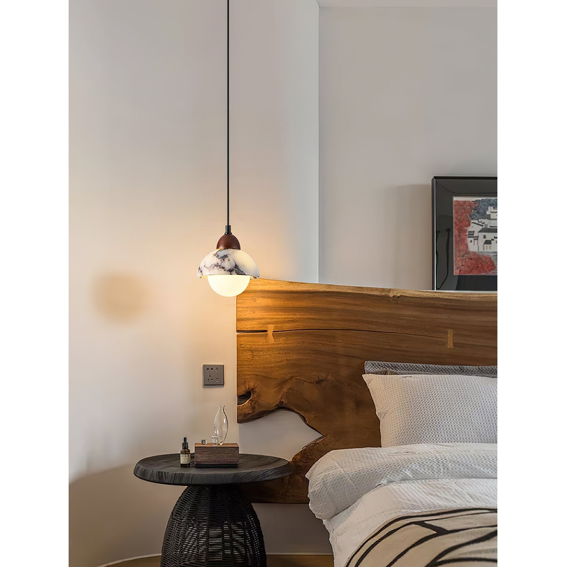 Freyza | Vilaeisra Wooden Marble Wood Marble Pendant Light – Kitchen Dining Room