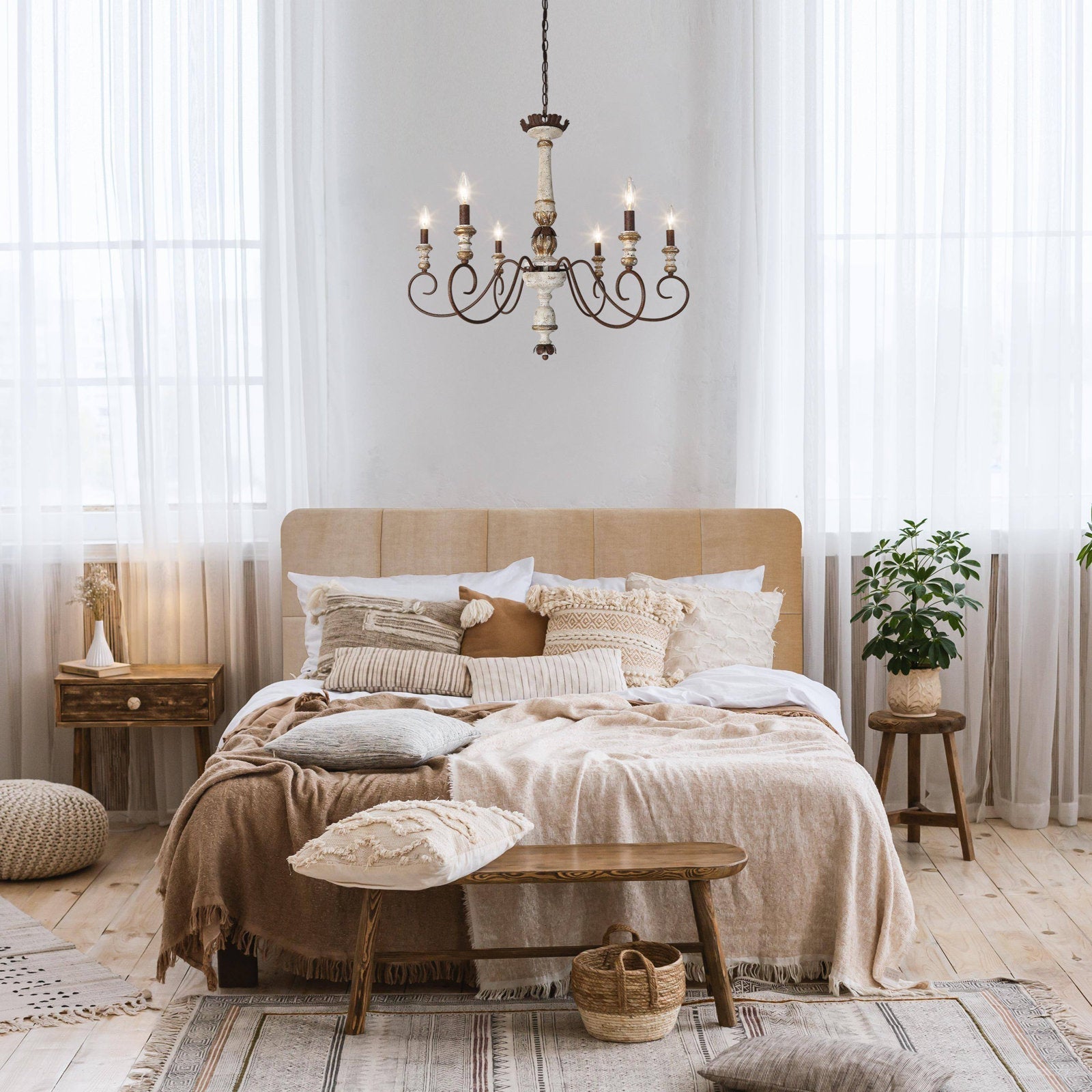 Freyza | Zonorira Vintage-Holzleuchter – Vintage-Esszimmer, Wohnzimmer