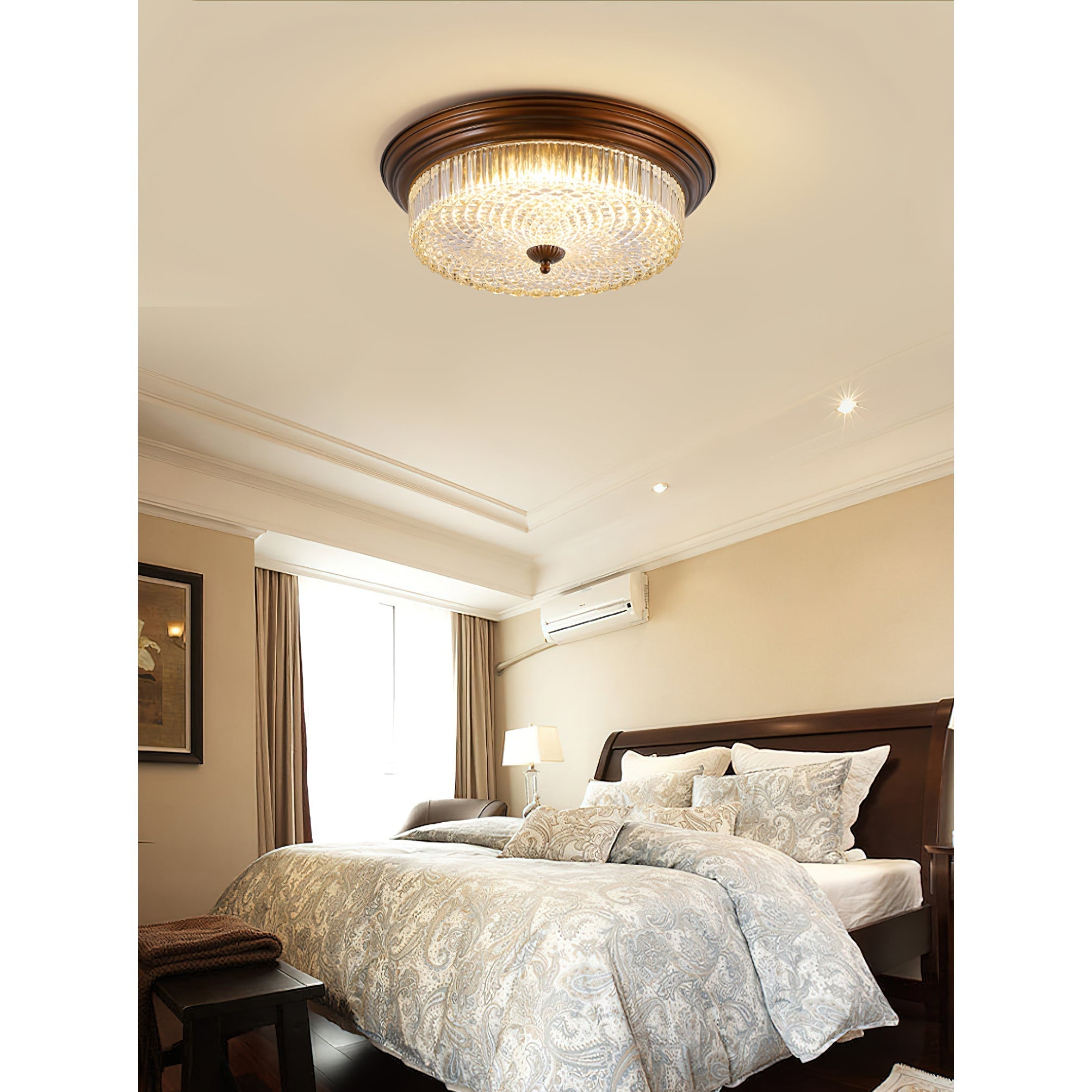 Freyza | Ulcarir Retro Glass Glass Ceiling Light – Retro Bedroom Living Room
