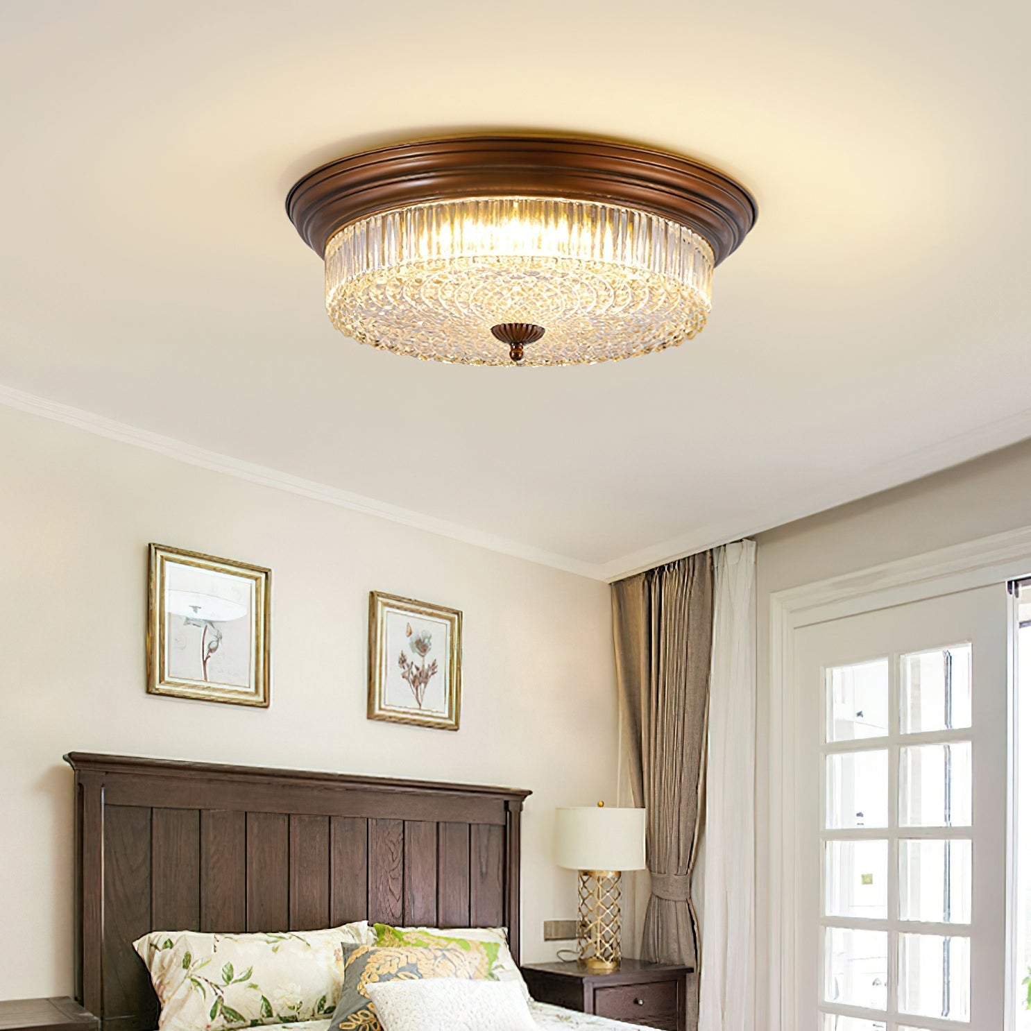 Freyza | Ulcarir Retro Glass Glass Ceiling Light – Retro Bedroom Living Room