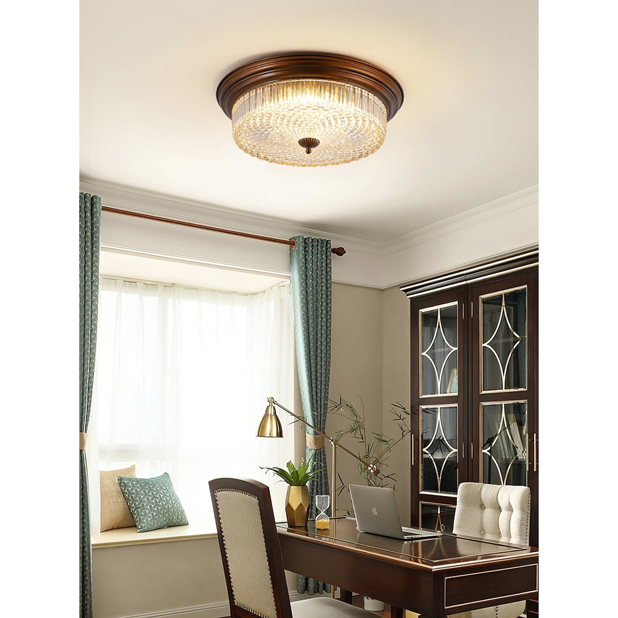 Freyza | Ulcarir Retro Glass Glass Ceiling Light – Retro Bedroom Living Room