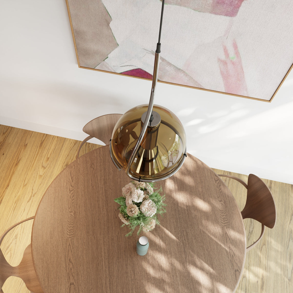 Freyza - Potiri | Elegant Retro Glam Glass Chandelier with Adjustable Lighting
