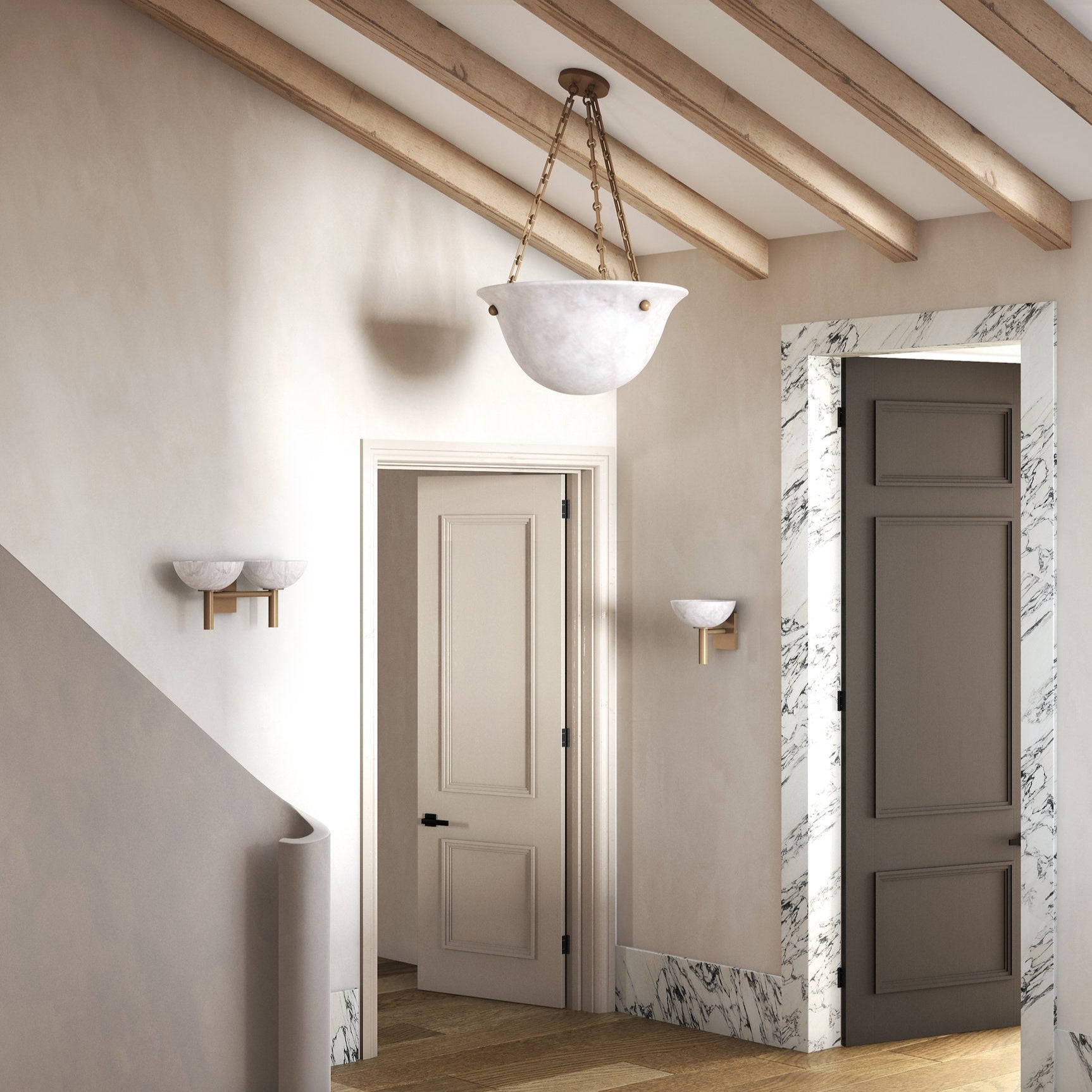 Freyza | Weft Alabaster-Wandleuchte – Schlafzimmer, Flur