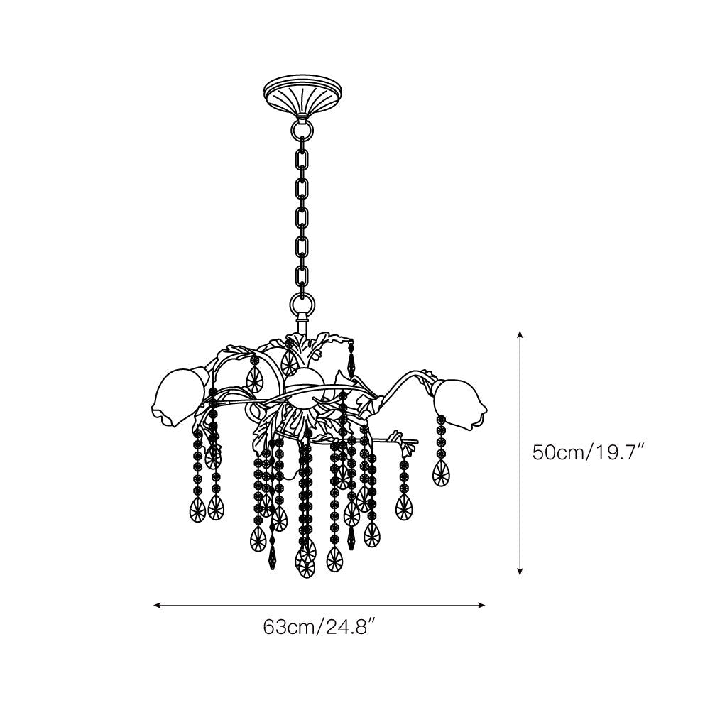 Freyza | Vasorus Vintage Industrial Brass Crystal Chandelier – Industrial Dining Room Living Room