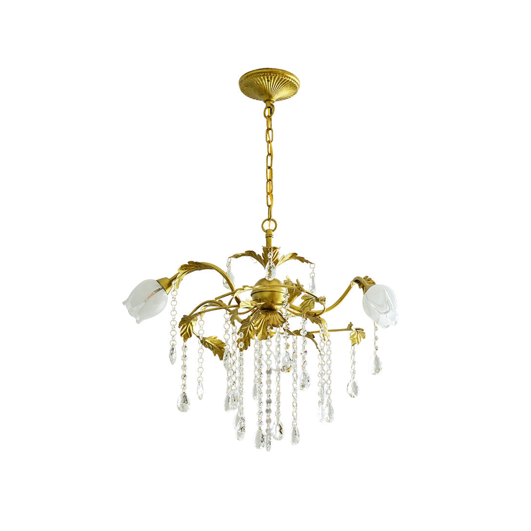 Freyza | Vasorus Vintage Industrial Brass Crystal Chandelier – Industrial Dining Room Living Room