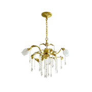 Freyza | Vasorus Vintage Industrial Brass Crystal Chandelier – Industrial Dining Room Living Room