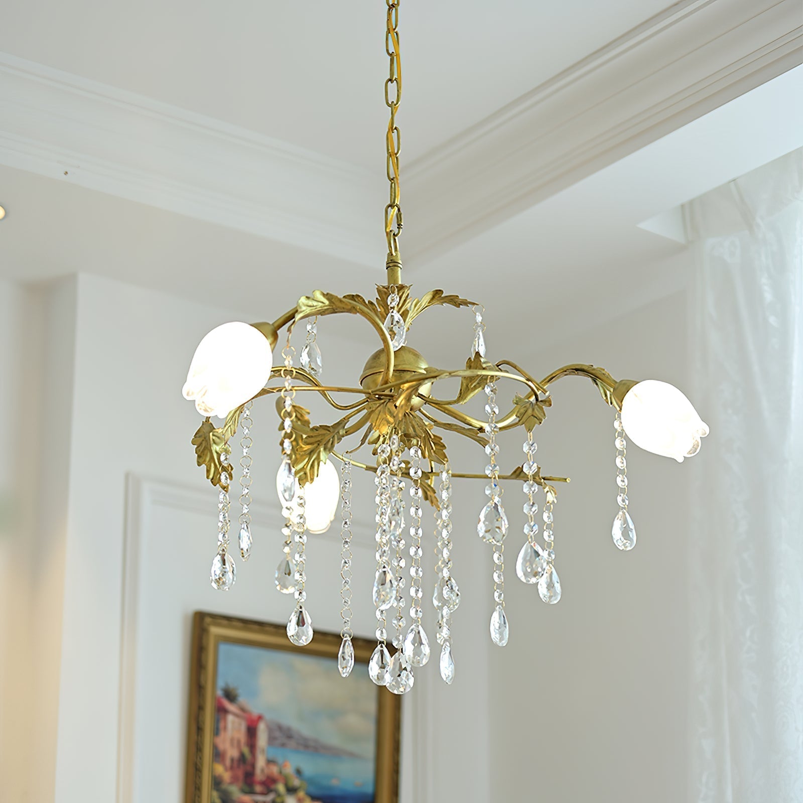 Freyza | Vasorus Vintage Industrial Brass Crystal Chandelier – Industrial Dining Room Living Room