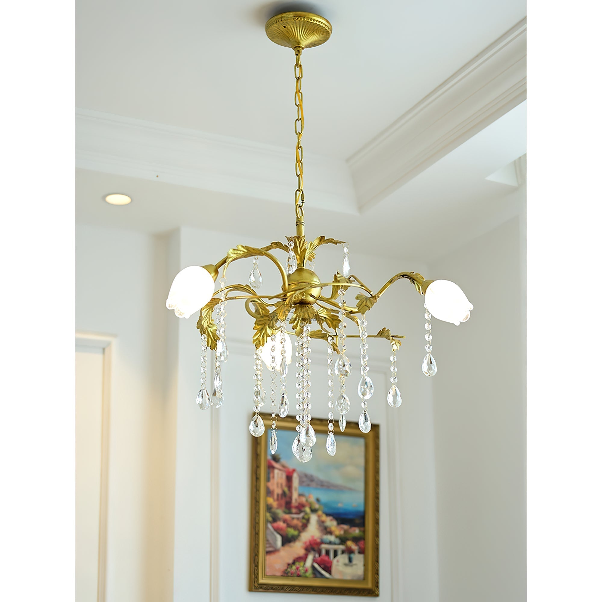 Freyza | Vasorus Vintage Industrial Brass Crystal Chandelier – Industrial Dining Room Living Room
