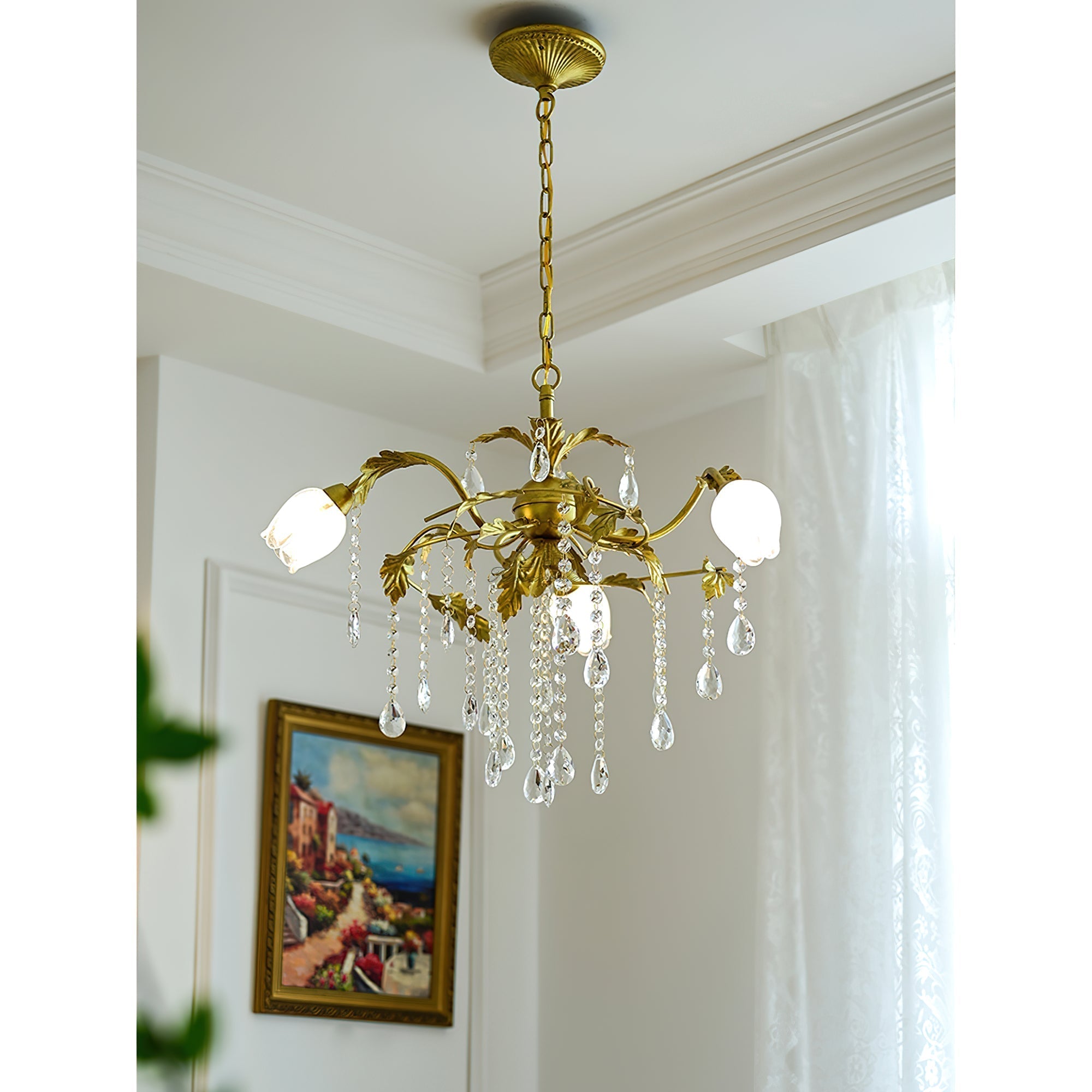 Freyza | Vasorus Vintage Industrial Brass Crystal Chandelier – Industrial Dining Room Living Room