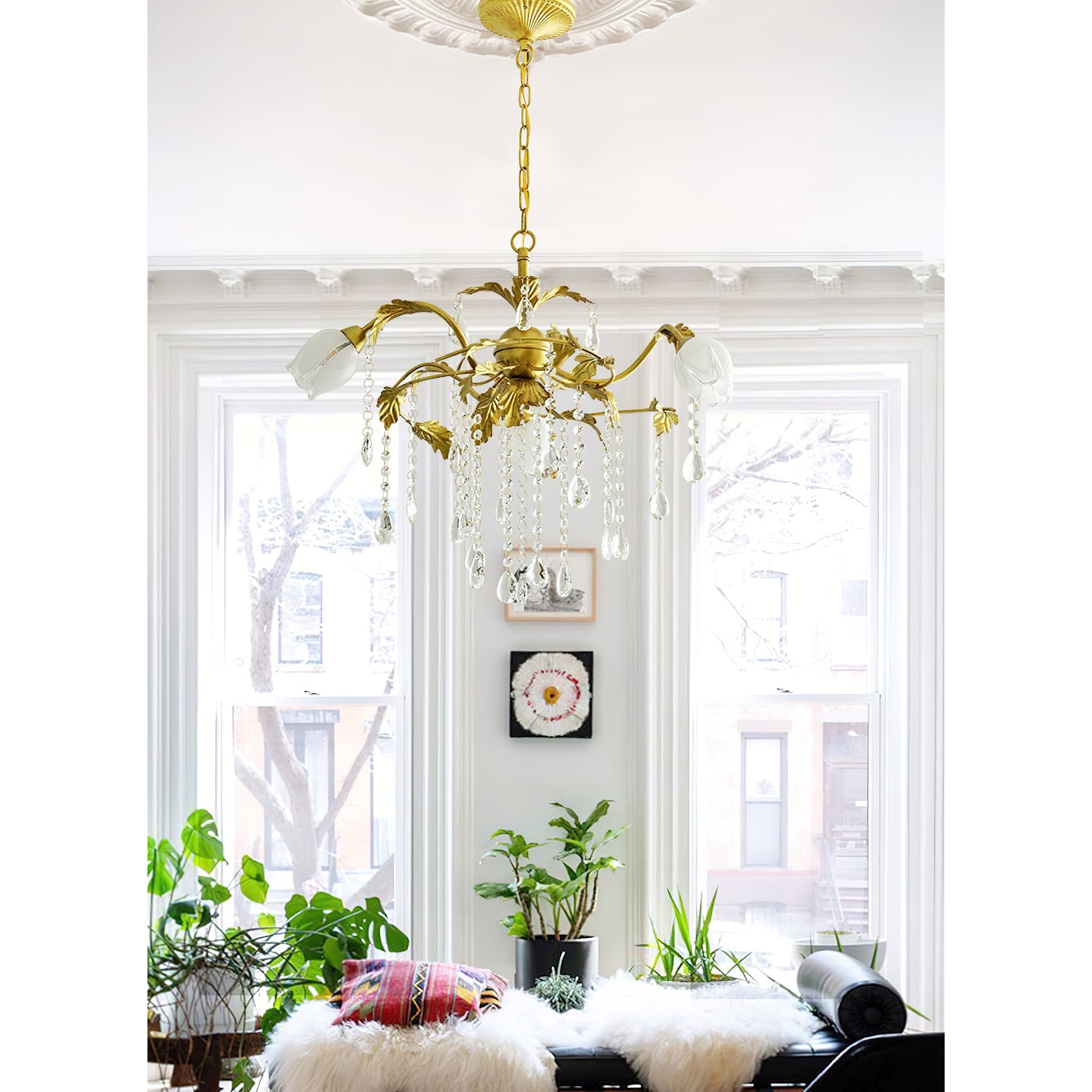 Freyza | Vasorus Vintage Industrial Brass Crystal Chandelier – Industrial Dining Room Living Room