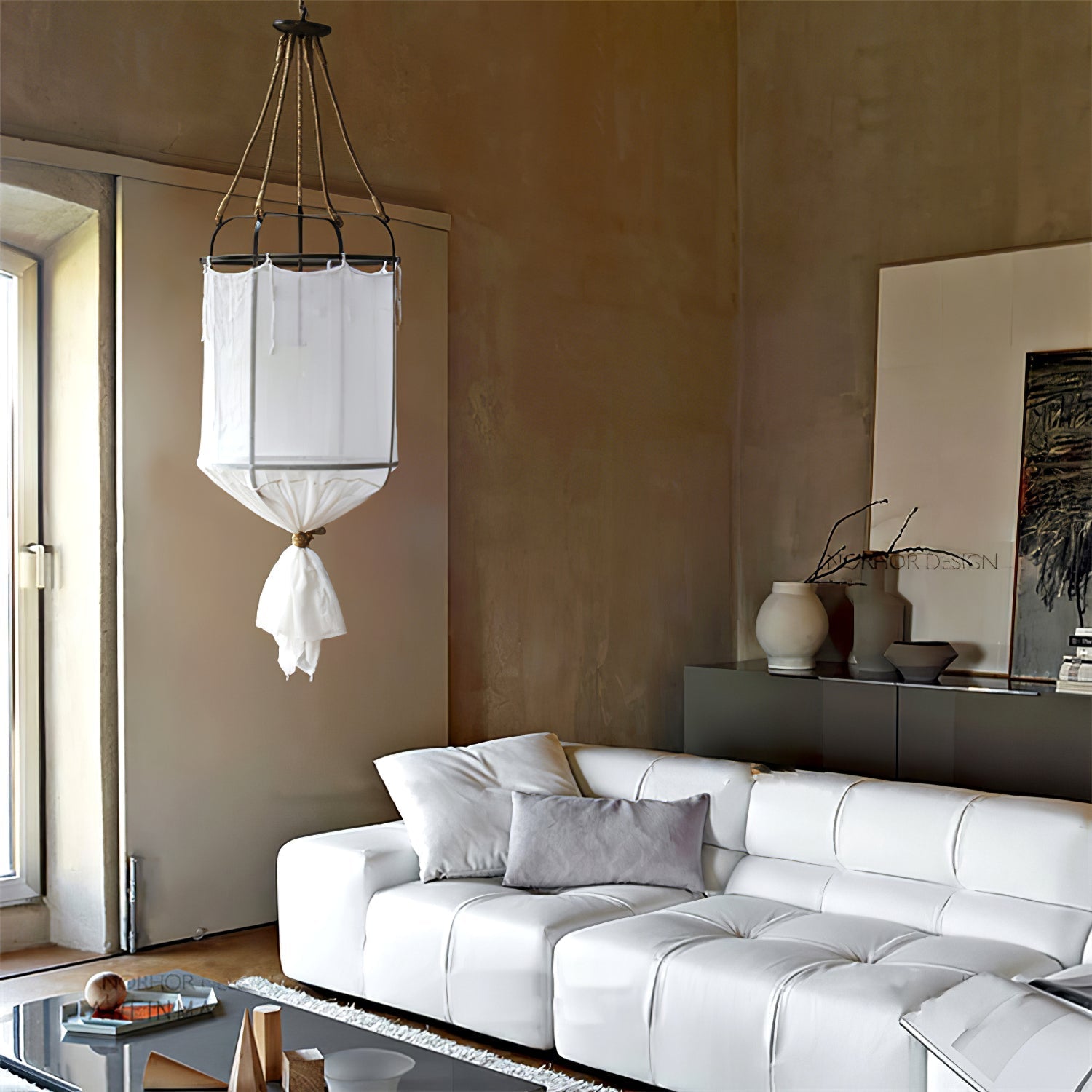 Freyza | Erina Linen Chandelier Linen Chandelier – Dining Room Living Room