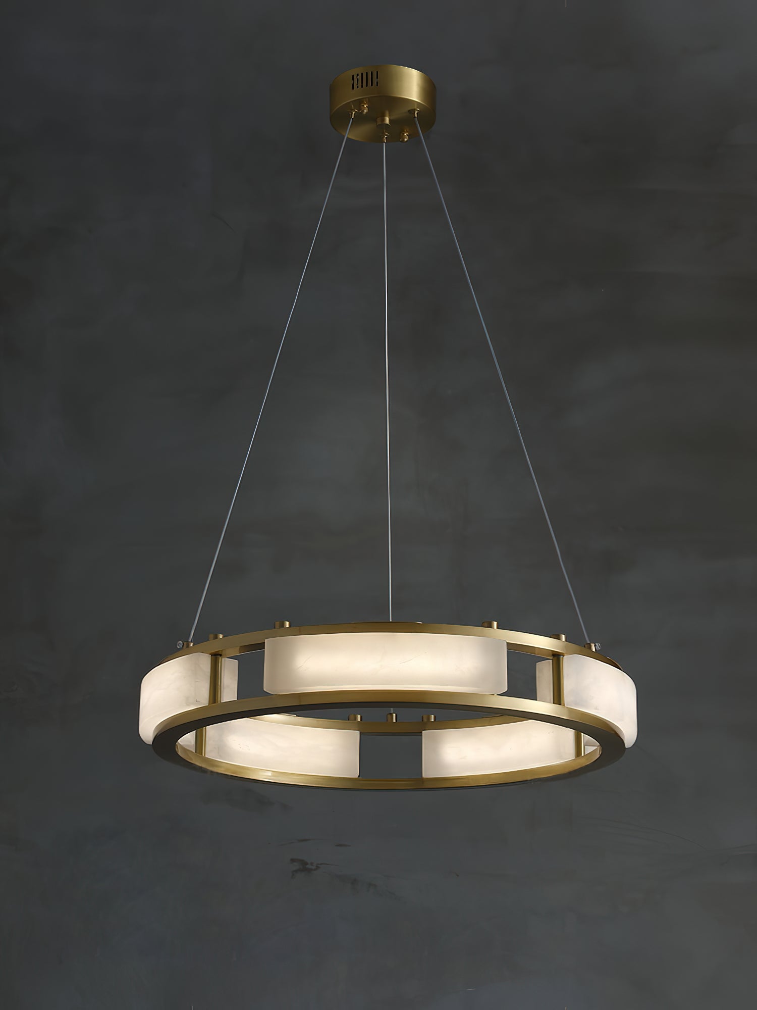 Freyza | Cuzora Brass Alabaster Brass Chandelier – Dining Room Living Room