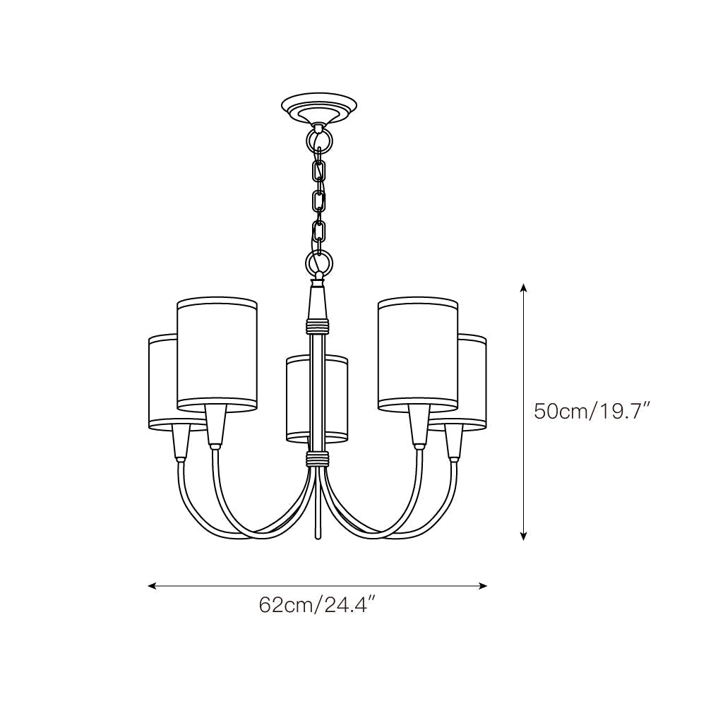 Freyza | Armira Vintage Industrial Fabric Chandelier – Industrial Dining Room Living Room