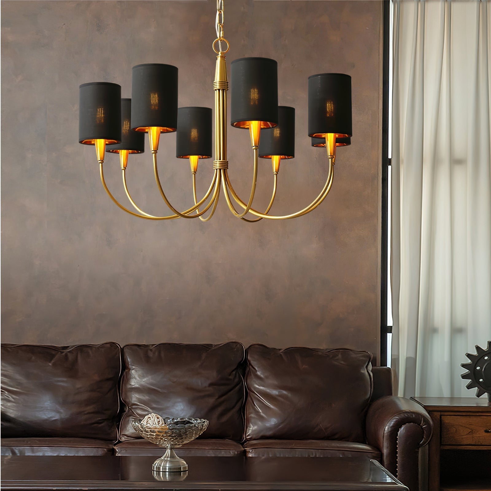 Freyza | Armira Vintage Industrial Fabric Chandelier – Industrial Dining Room Living Room