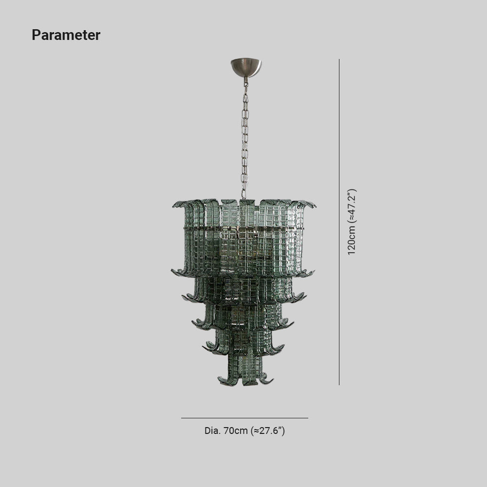 Freyza | Postmoderner luxuriöser Kronleuchter aus Aether-Glas – modernes Esszimmer, Wohnzimmer