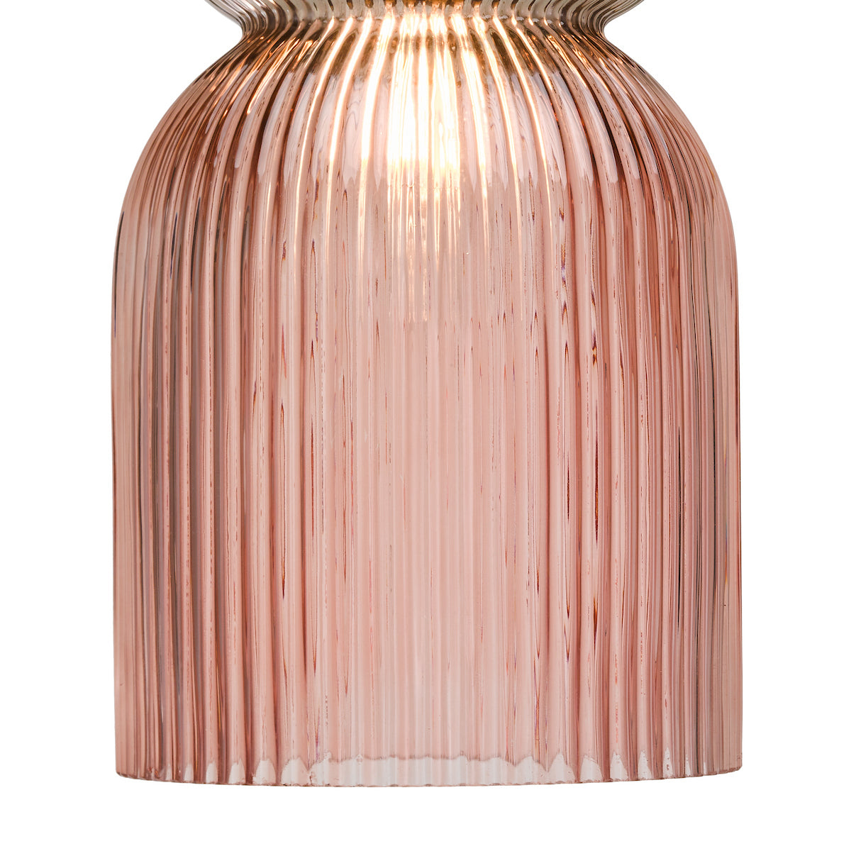 RhubarbGlow | Playful Textured Pink Green Ribbed Glass Pendant Light 6