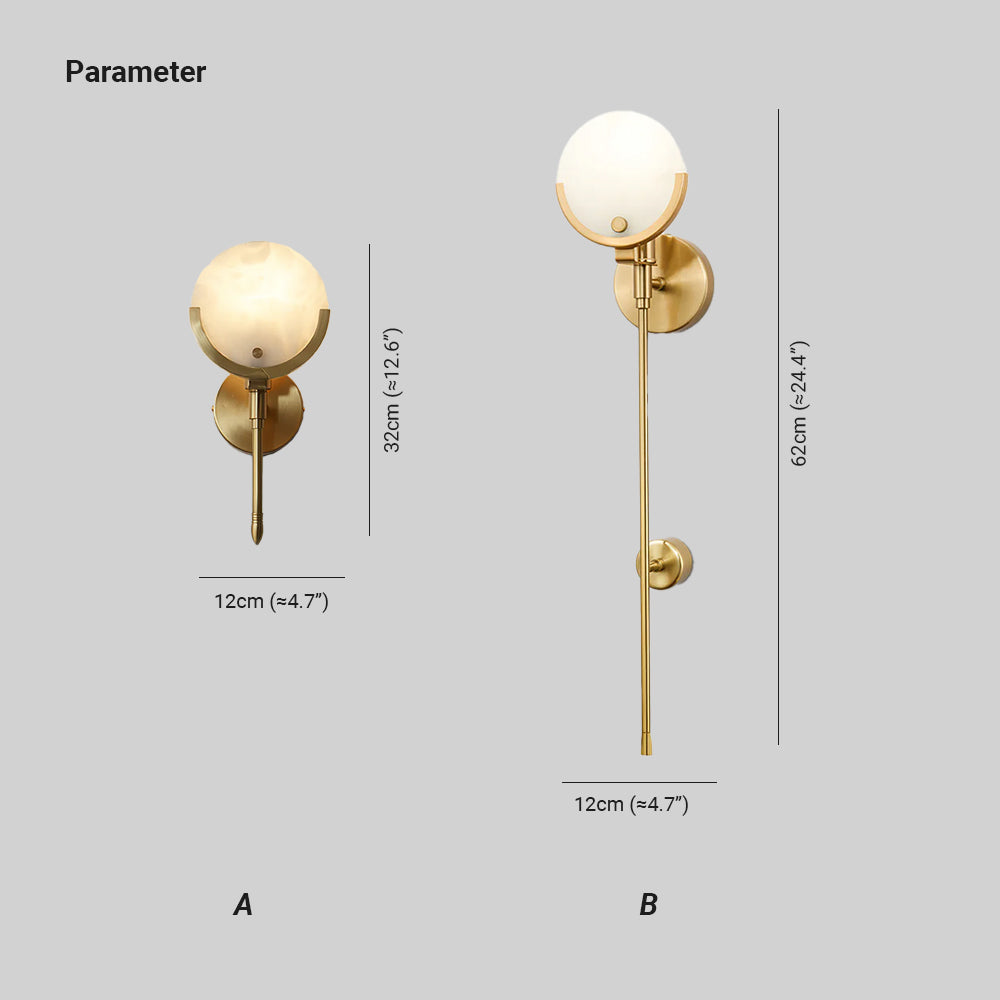 Freyza | Messing-Wandleuchte für Innenräume – Schlafzimmer, Wohnzimmer