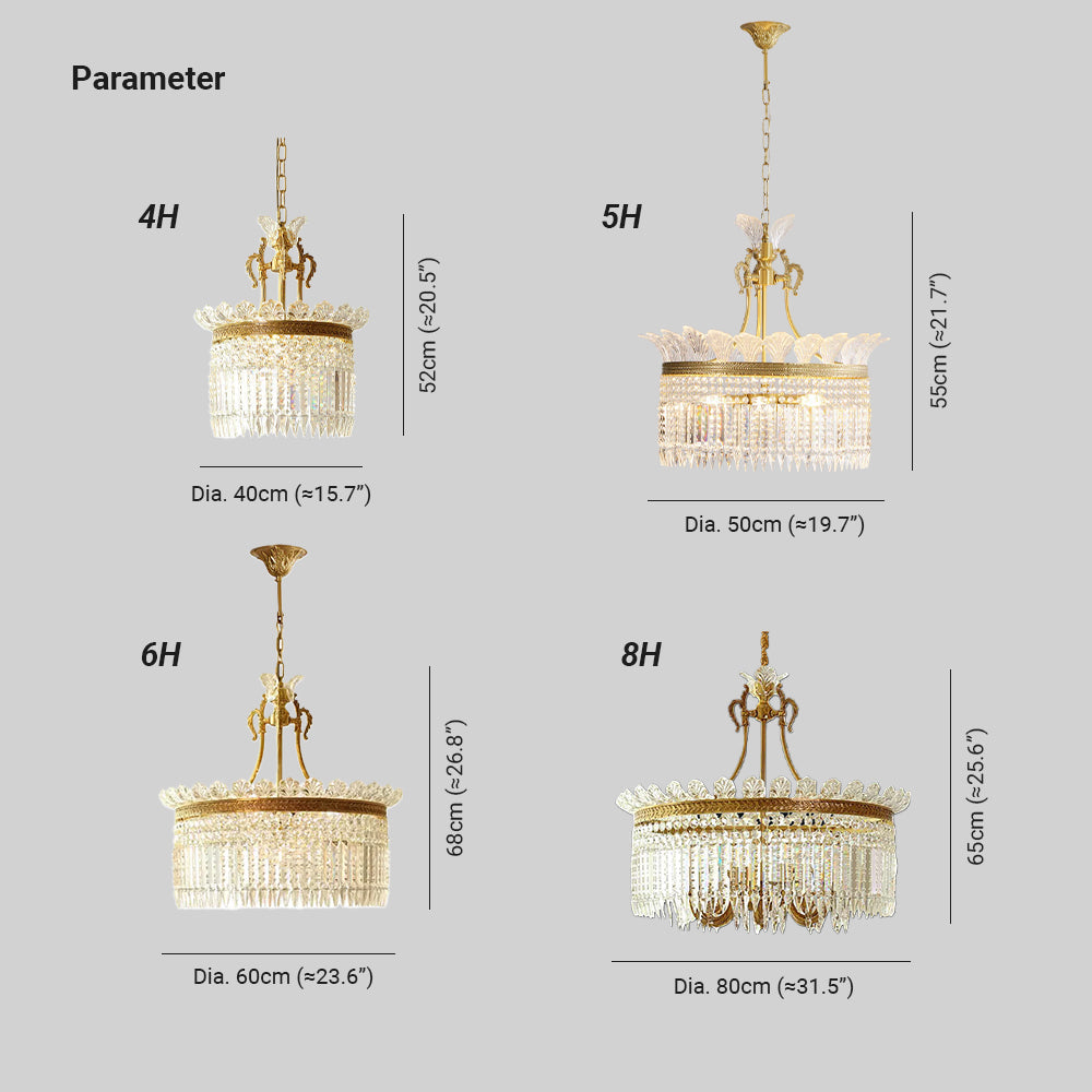 Freyza | Brass Crystal Chandelier – Dining Room Living Room