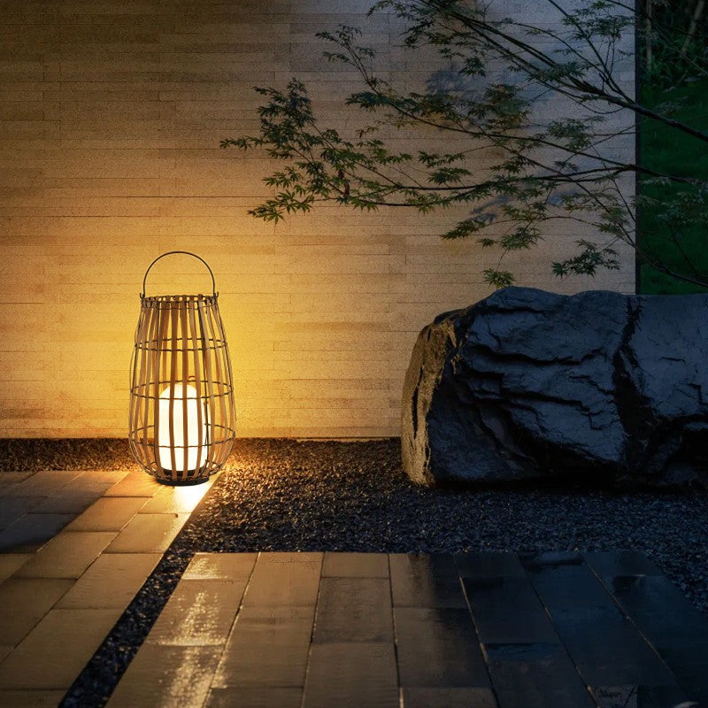 Freyza - RattanGlow | Eco-Friendly Waterproof Solar Lantern for Outdoor Spaces