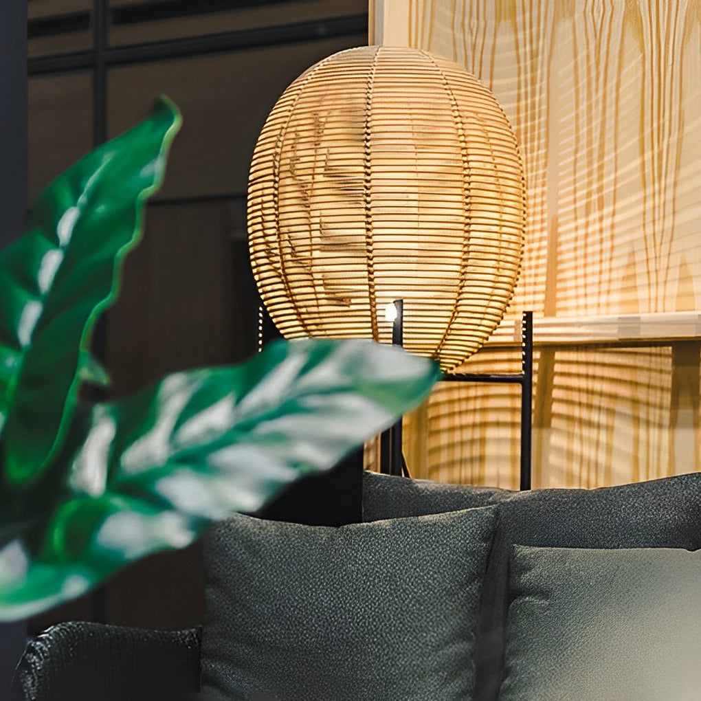 RattanGlow | Stylish Black Rattan Floor Lamp for Living Room Decor 4