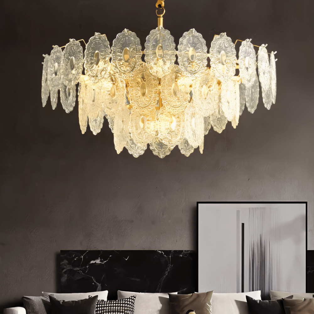 Freyza - Elegant Modern Copper Glass Dining Room Chandelier