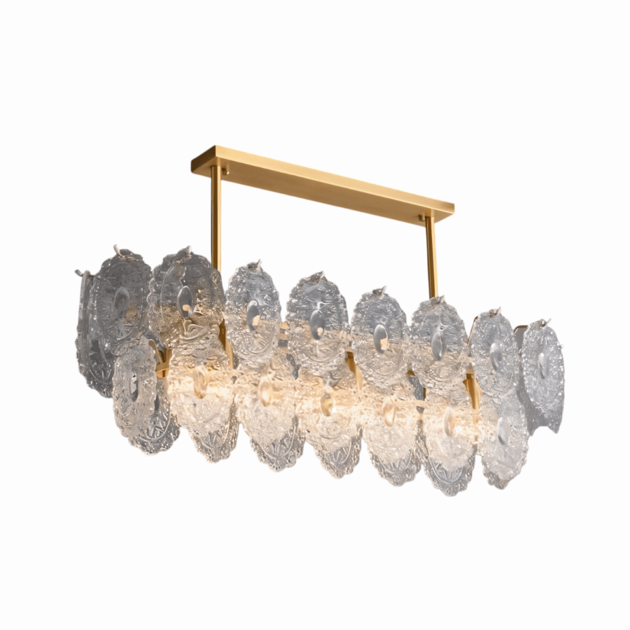 Freyza - Elegant Modern Copper Glass Dining Room Chandelier