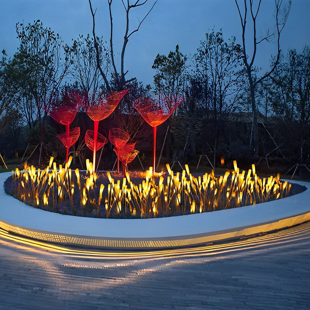 ReedGlow | Elegant Natural Acrylic Outdoor Landscape Lighting Fixture 7