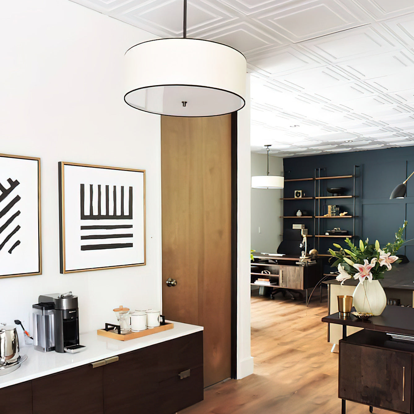 Freyza | Olvynis Hanging Brass Brass Fabric Pendant Light – Kitchen Dining Room