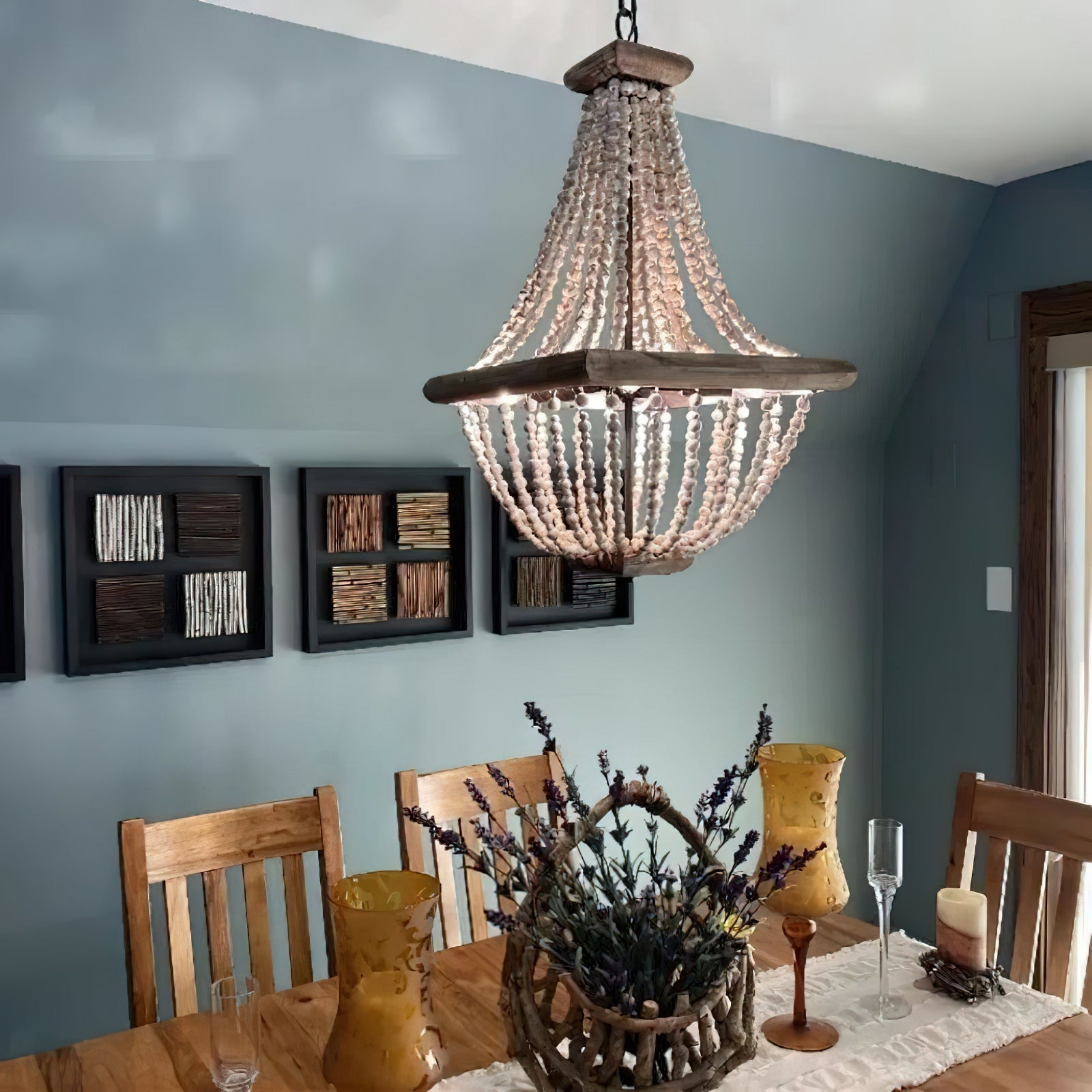 Freyza | Aursorir Postmodern Luxury Wood Chandelier – Modern Dining Room Living Room