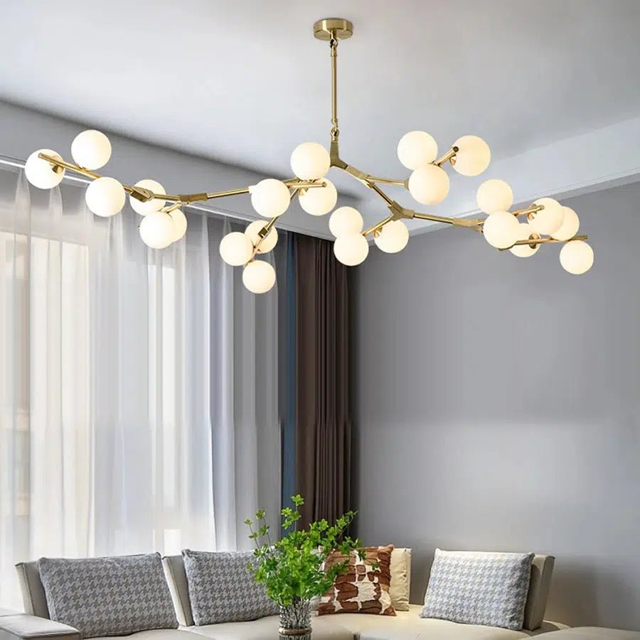 Freyza - Regent's Glow | Elegant Modern Black And Gold Chandelier Light