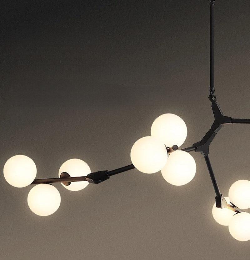 Freyza - Regent's Glow | Elegant Modern Black And Gold Chandelier Light