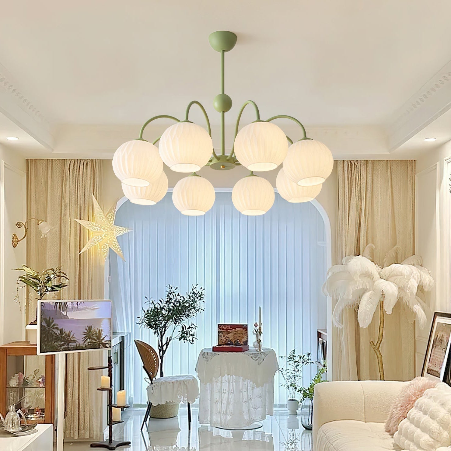 Freyza | Unoryra Glass Chandelier Glass Chandelier – Dining Room Living Room