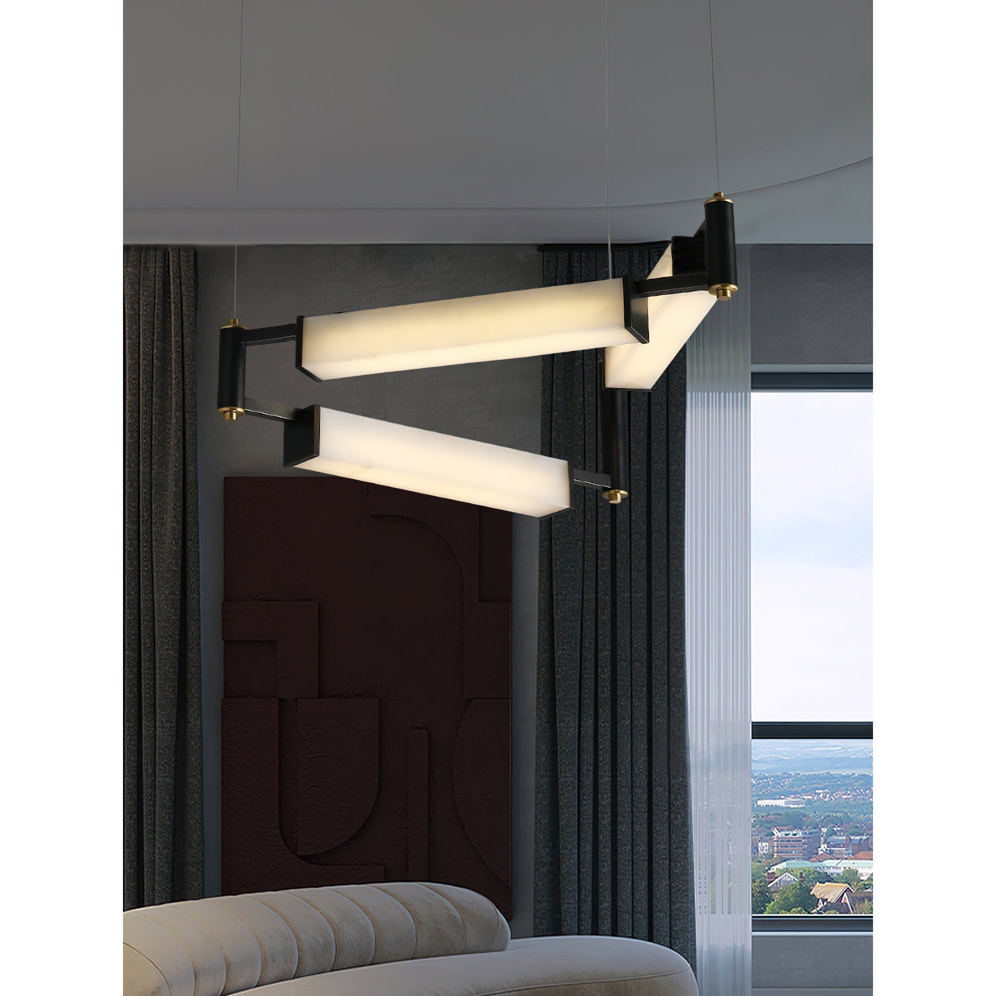 Freyza | Arsorara Brass Alabaster Brass Chandelier – Dining Room Living Room