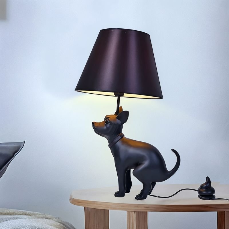 ResinPaw | Quirky Playful Dog Figure Table Lamp for Unique Bedroom Decor 1