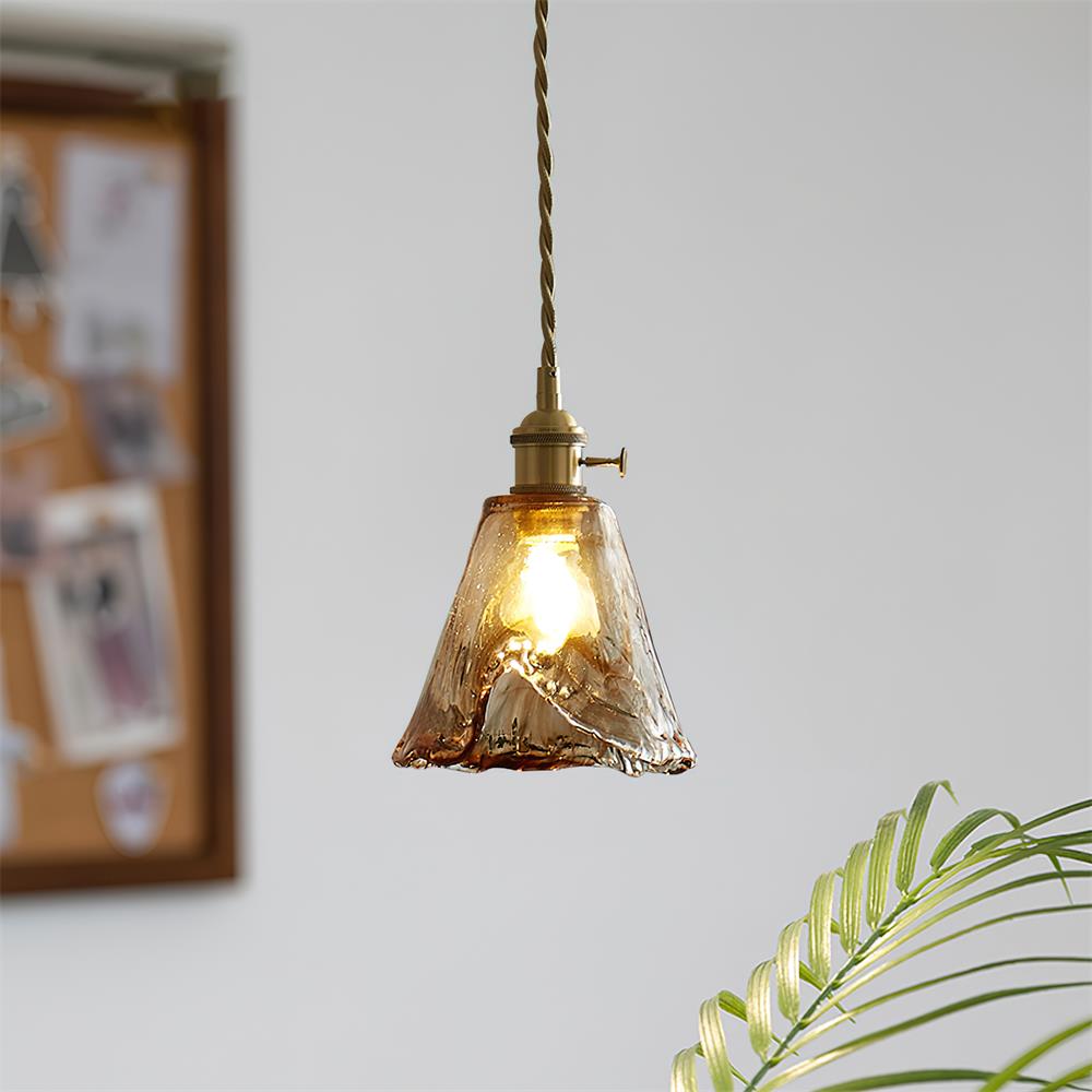 Freyza | Lampe à suspension vintage en verre ambré Amberlyn – Cuisine et salle à manger vintage