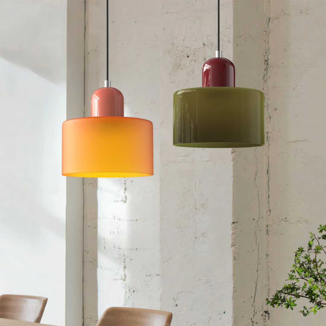 Retro Hanging Lamp | Adjustable Glass Pendant Light with Warm Glow | Stylish Kitchen Lighting for Cozy Interiors 3