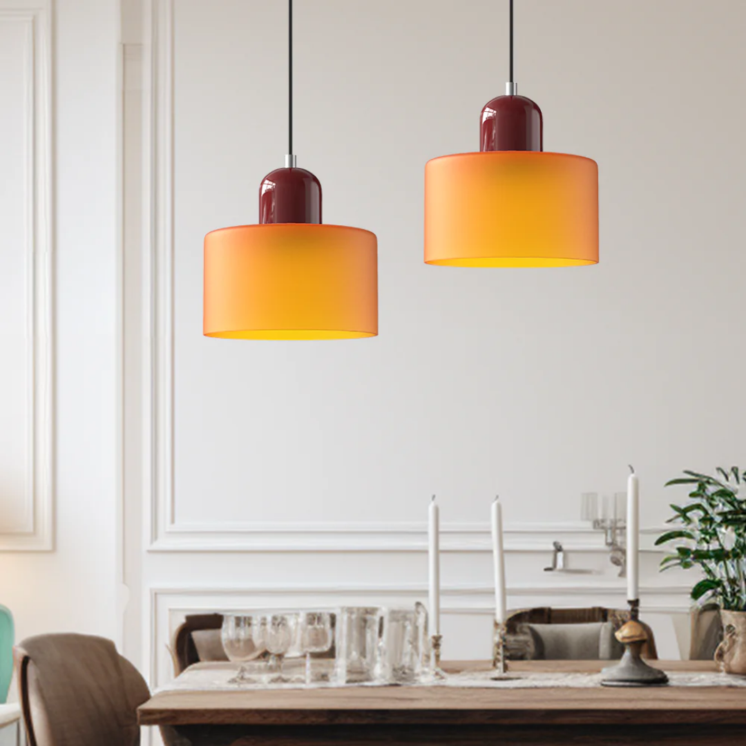 Retro Hanging Lamp | Adjustable Glass Pendant Light with Warm Glow | Stylish Kitchen Lighting for Cozy Interiors 4