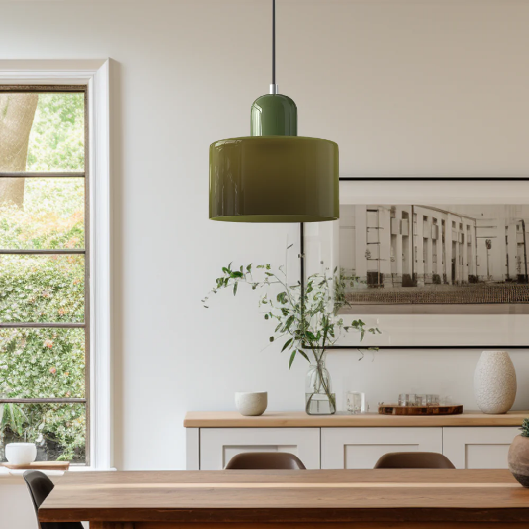 Retro Hanging Lamp | Adjustable Glass Pendant Light with Warm Glow | Stylish Kitchen Lighting for Cozy Interiors 8