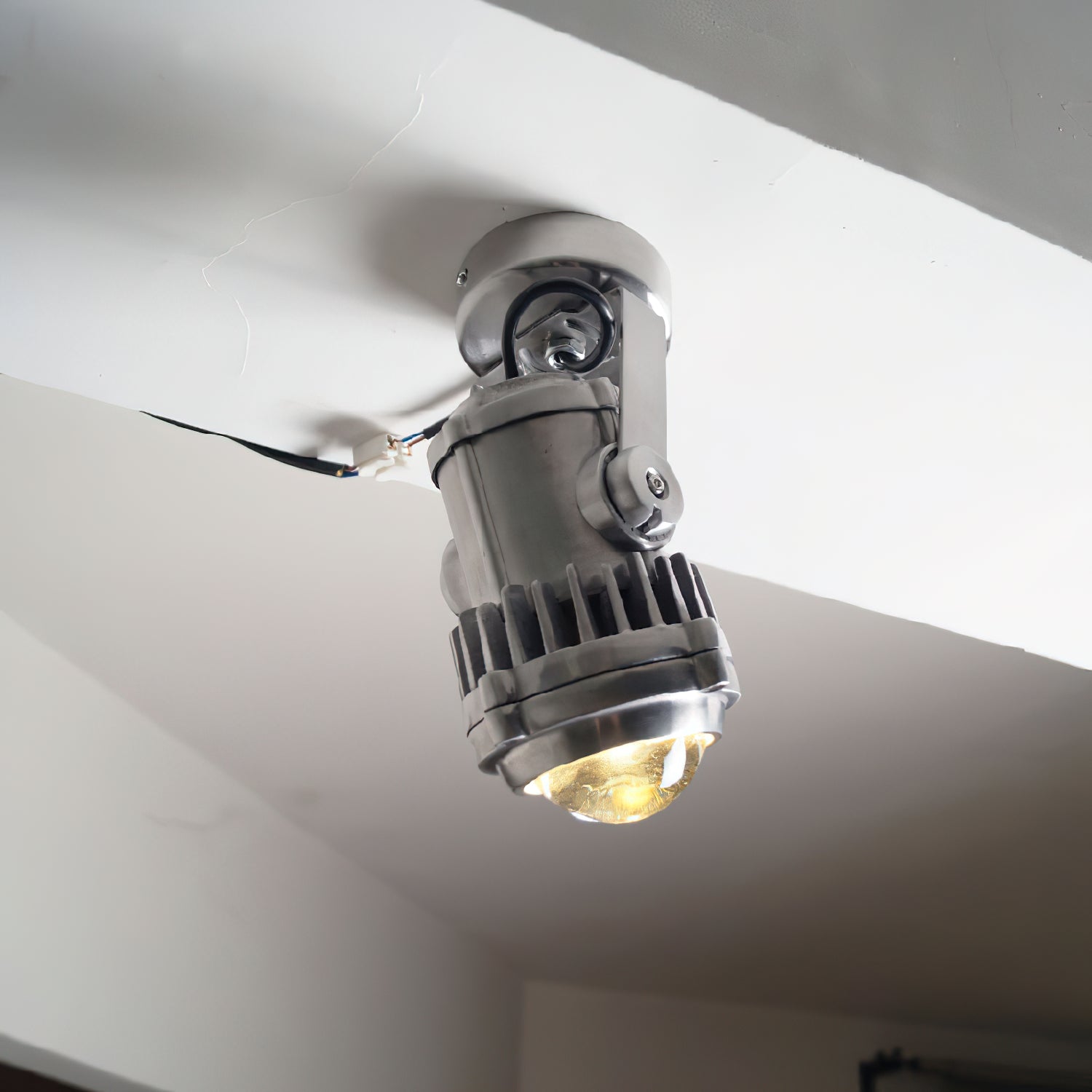Freyza | Ivinan Retro Industrial Glass Ceiling Light – Industrial Bedroom Living Room