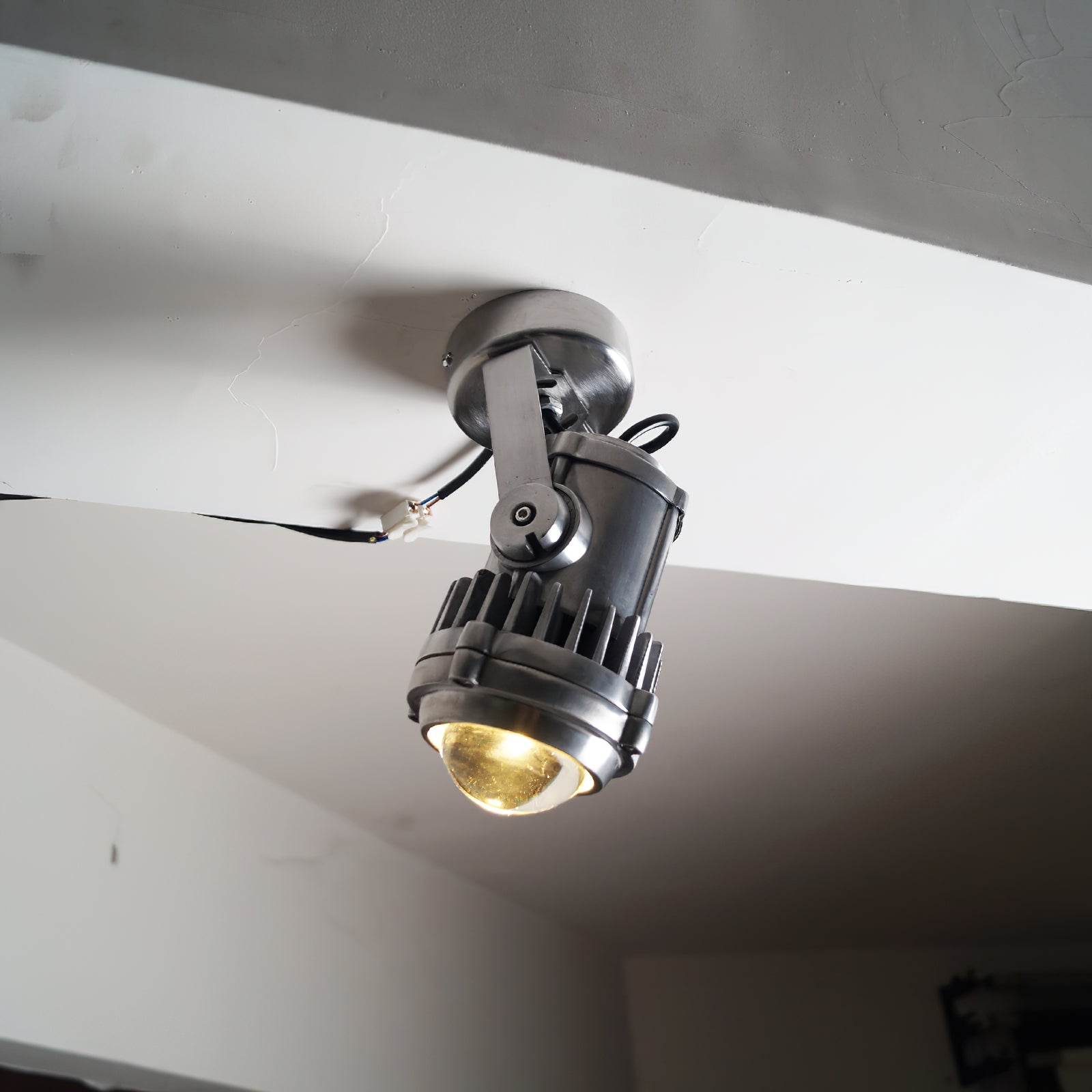 Freyza | Ivinan Retro Industrial Glass Ceiling Light – Industrial Bedroom Living Room