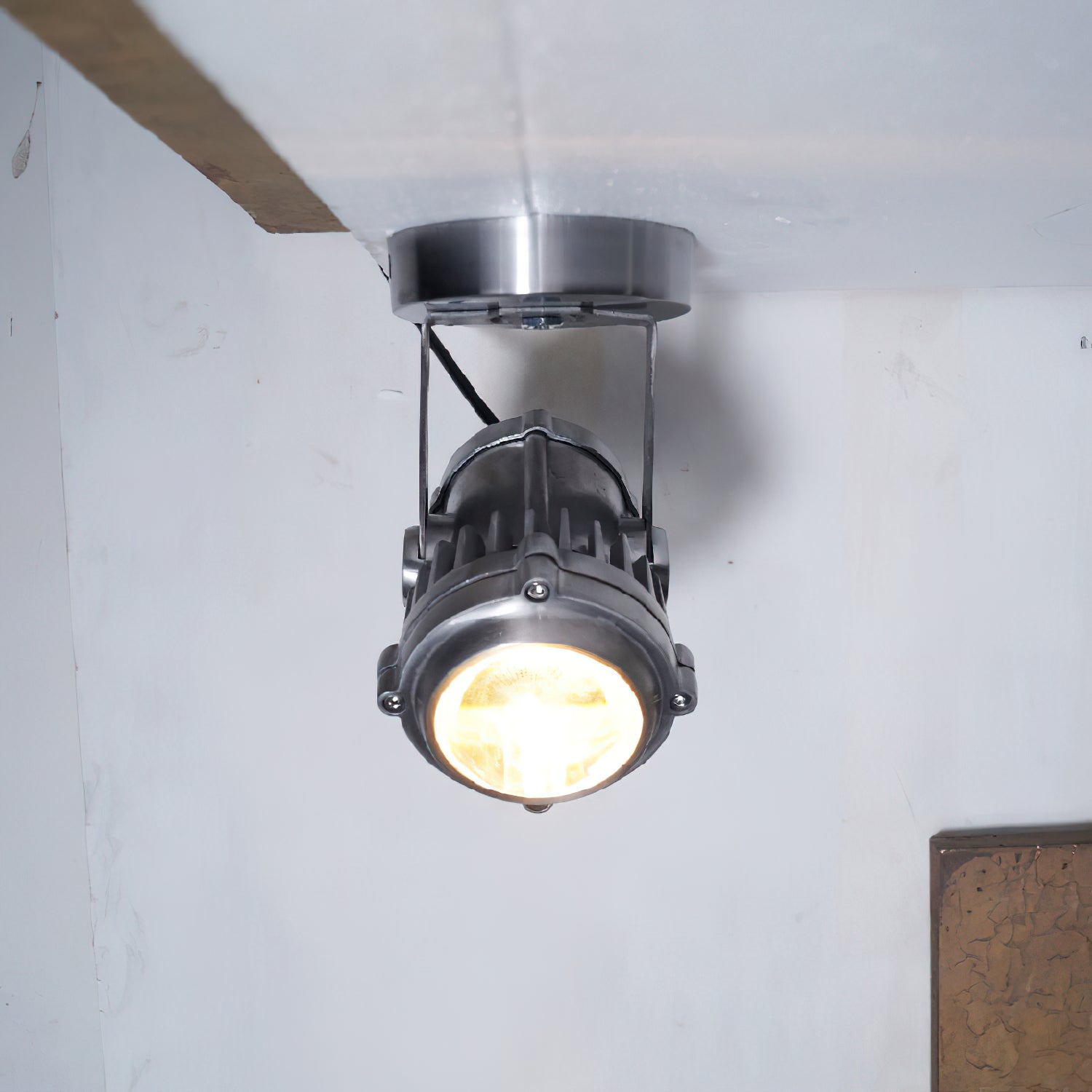 Freyza | Ivinan Retro Industrial Glass Ceiling Light – Industrial Bedroom Living Room