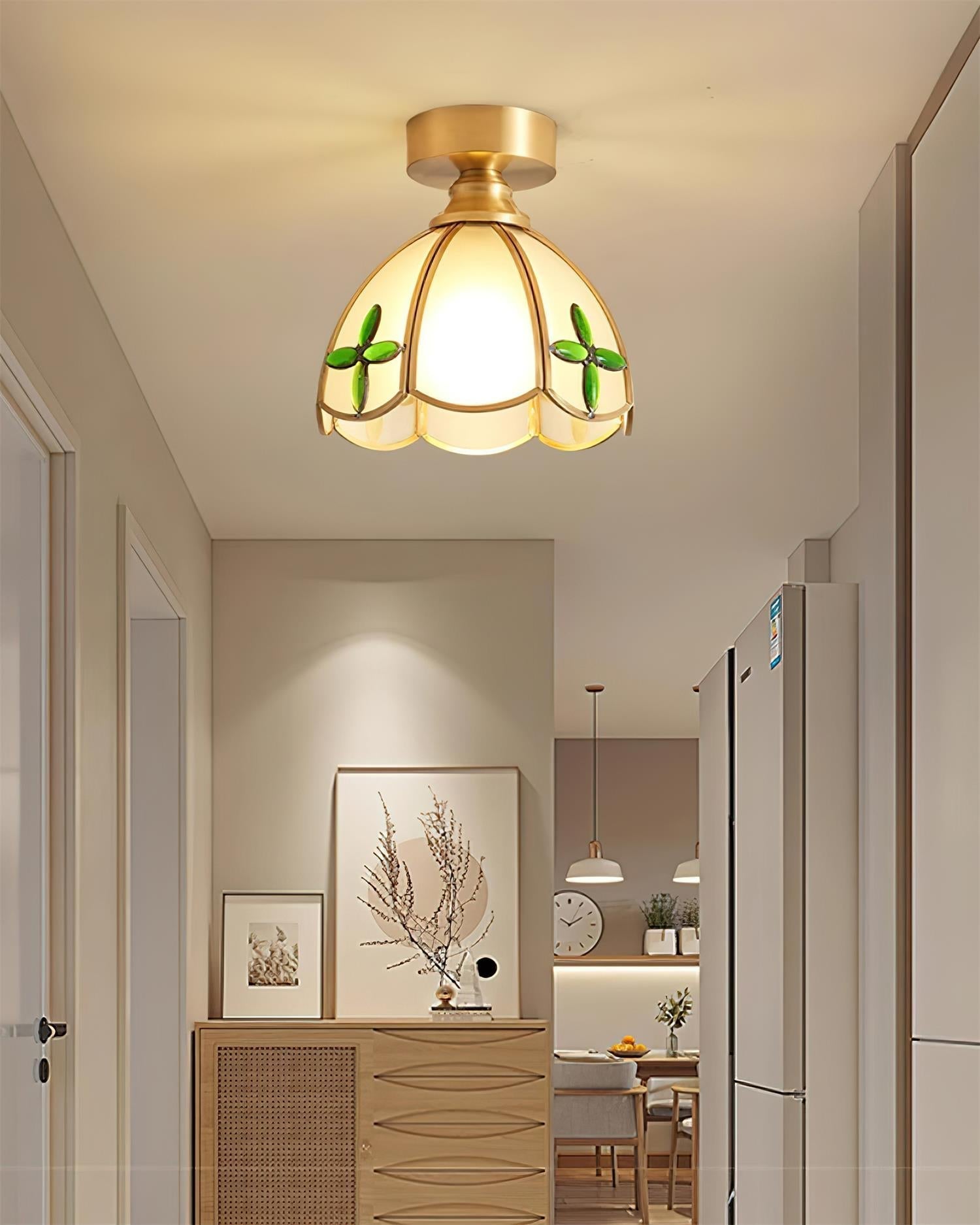 Freyza | Plafonnier en verre de style Tiffany, modèle civelle – chambre, couloir, cuisine