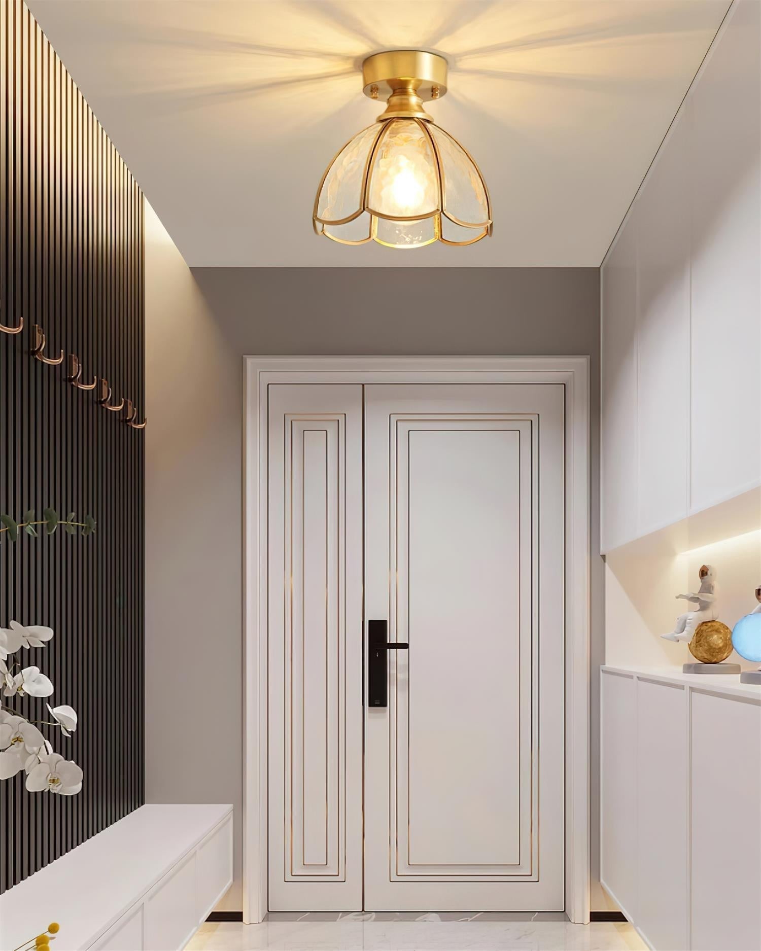 Freyza | Plafonnier en verre de style Tiffany, modèle civelle – chambre, couloir, cuisine