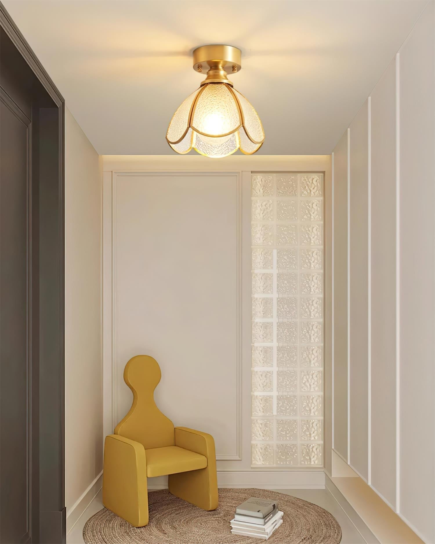 Freyza | Plafonnier en verre de style Tiffany, modèle civelle – chambre, couloir, cuisine