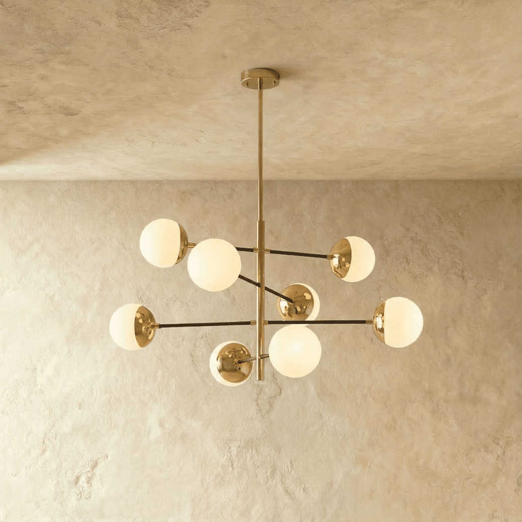 Freyza - Stilvolle moderne geometrische Kupfer-Kronleuchter-Leuchte