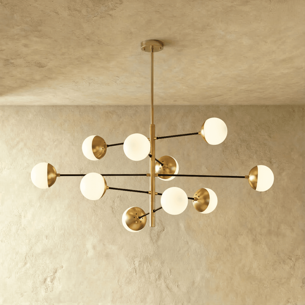 Freyza - Stilvolle moderne geometrische Kupfer-Kronleuchter-Leuchte