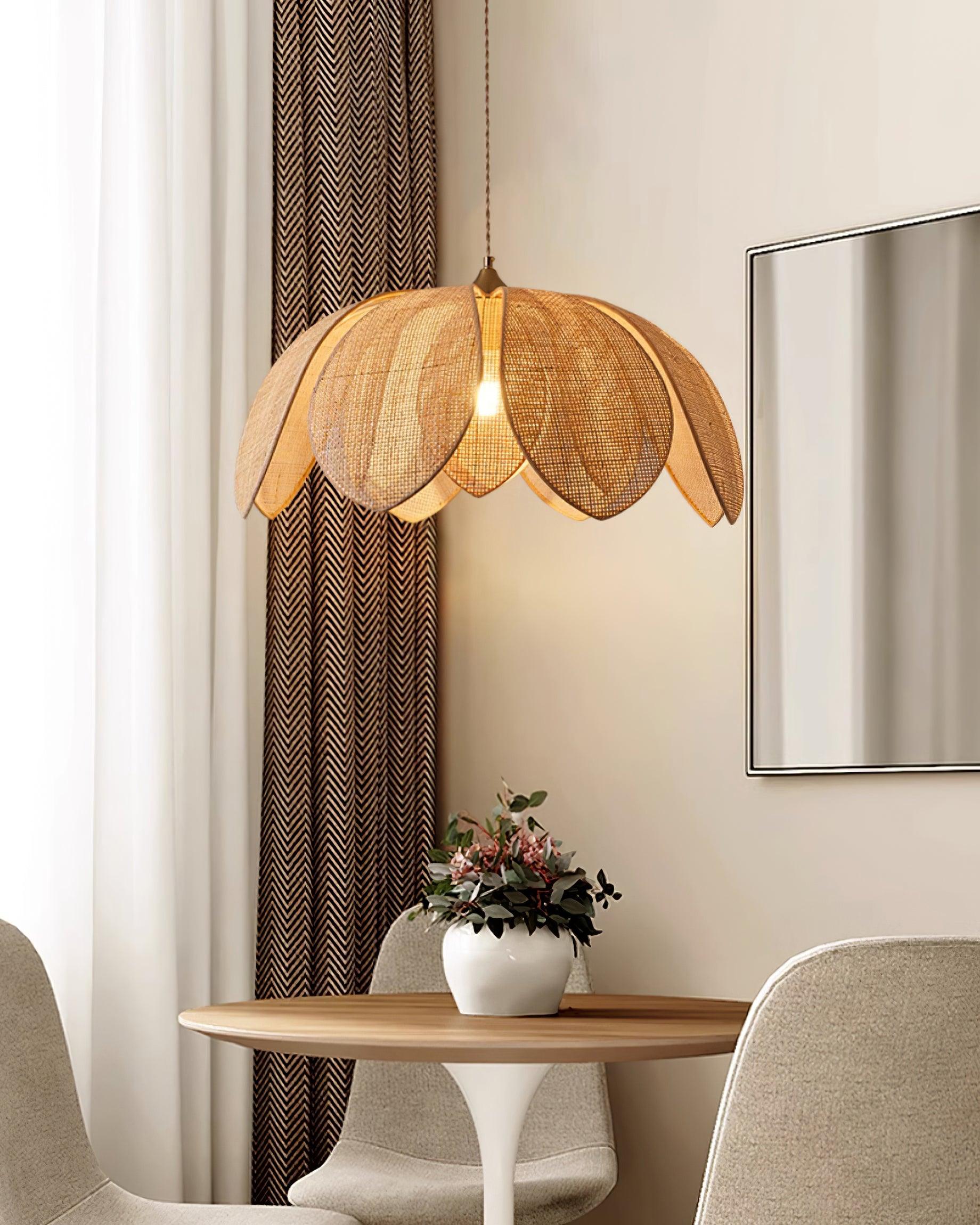 Freyza | Suspension en rotin Fionel – Luminaire suspendu en rotin pour cuisine et salle à manger