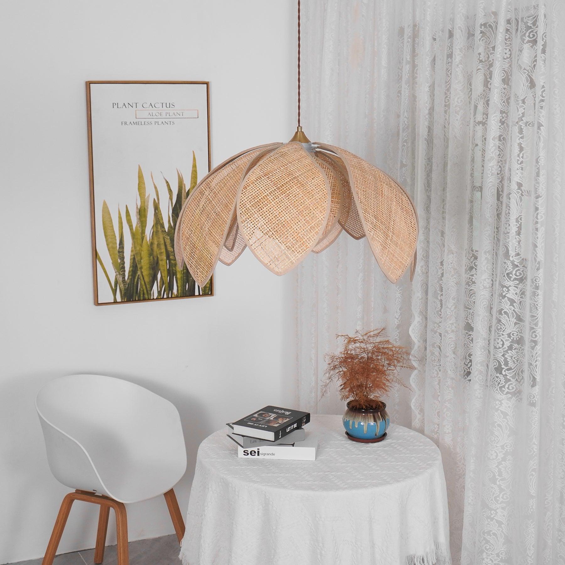 Freyza | Suspension en rotin Fionel – Luminaire suspendu en rotin pour cuisine et salle à manger