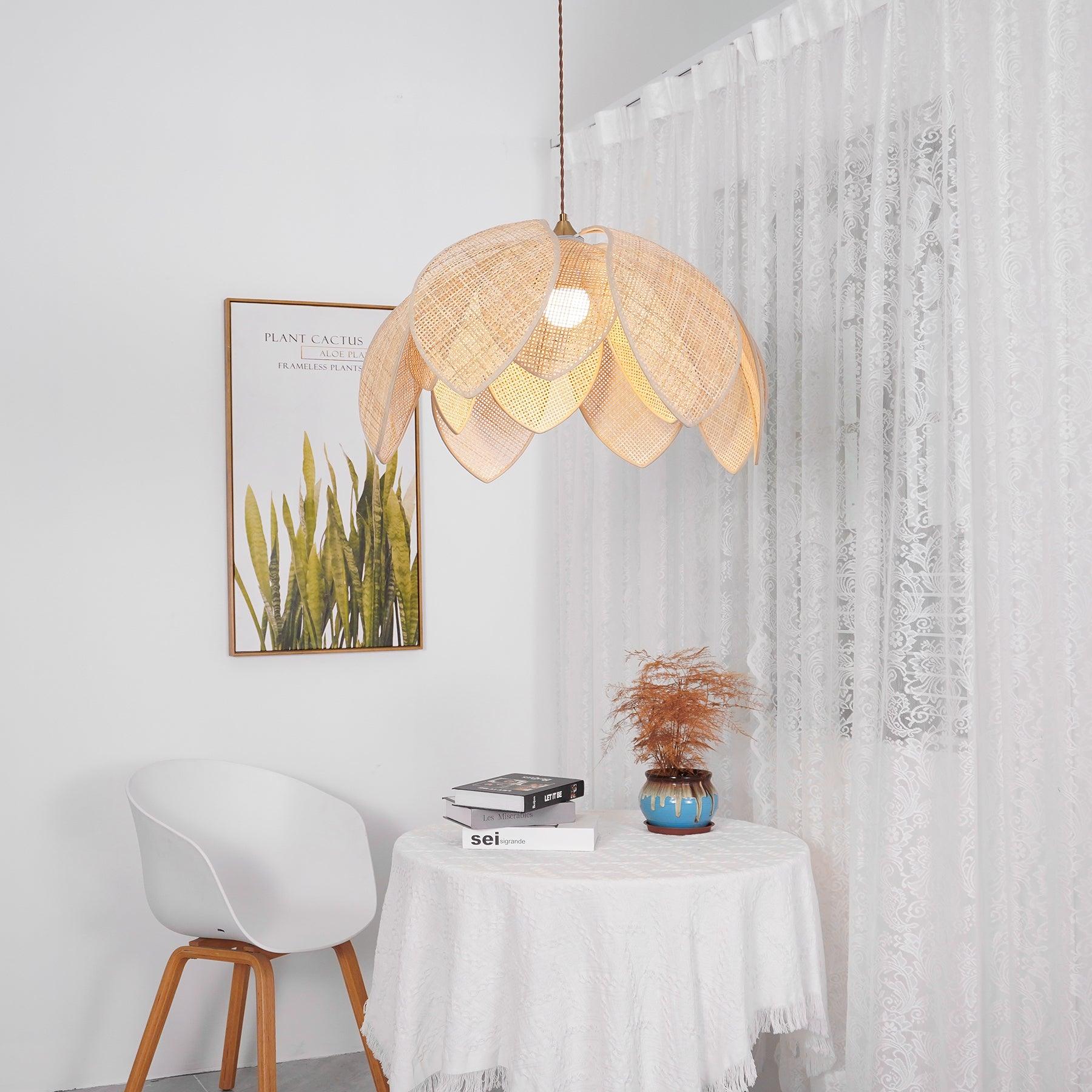 Freyza | Suspension en rotin Fionel – Luminaire suspendu en rotin pour cuisine et salle à manger