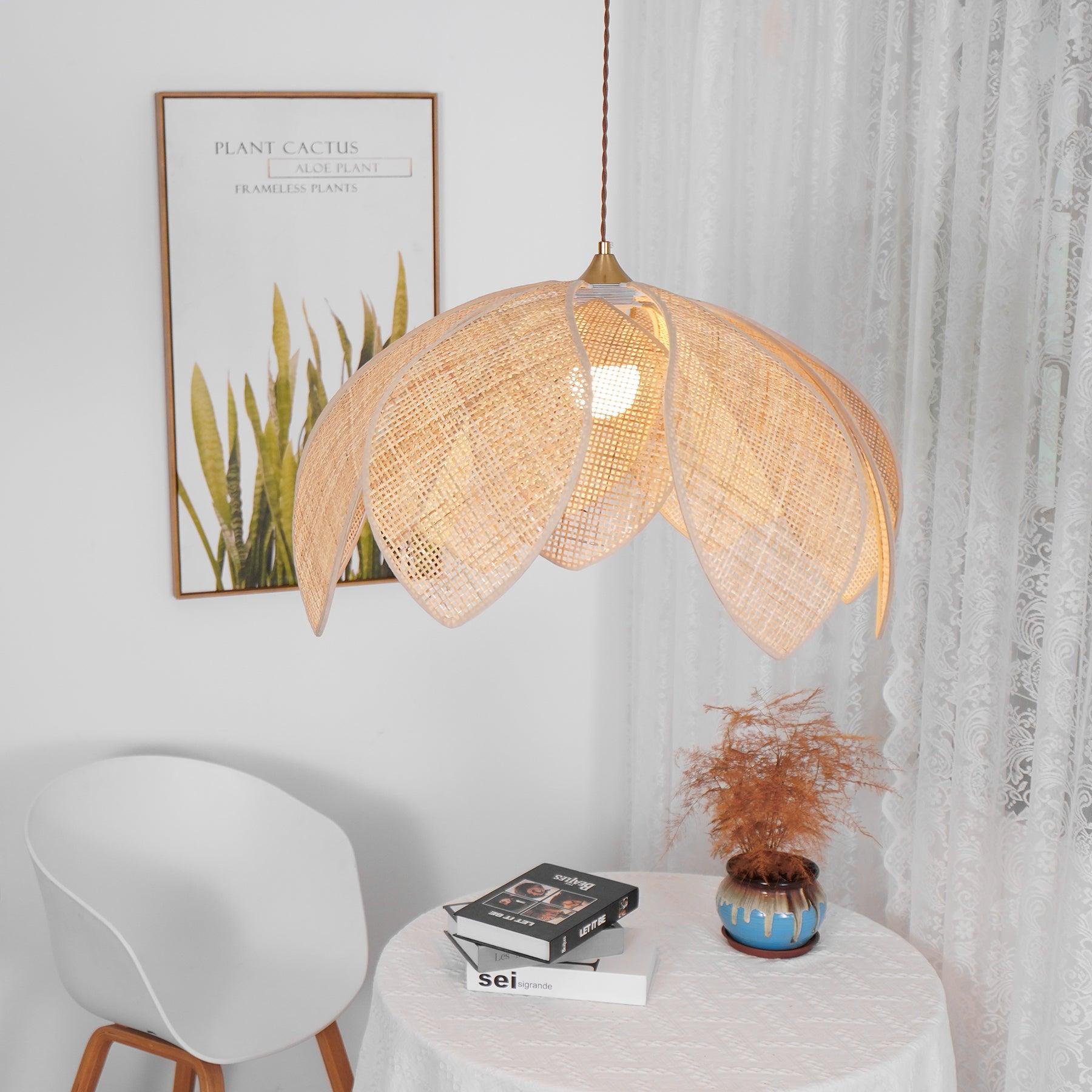 Freyza | Suspension en rotin Fionel – Luminaire suspendu en rotin pour cuisine et salle à manger